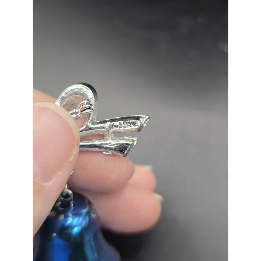vintage Premier Designs Christmas blue bell brooch